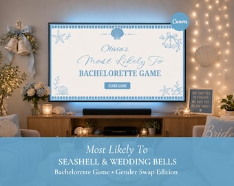 Most Likely To Bachelorette Game Gender Swap Bachelorette Game Editable Canva Presentation Funny Hen Party TV Game Template