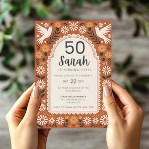 Cielito Lindo Birthday Invitation Terracotta Editable Canva Template Mexican Fiesta Digital Invite Papel Picado Party Instant Download