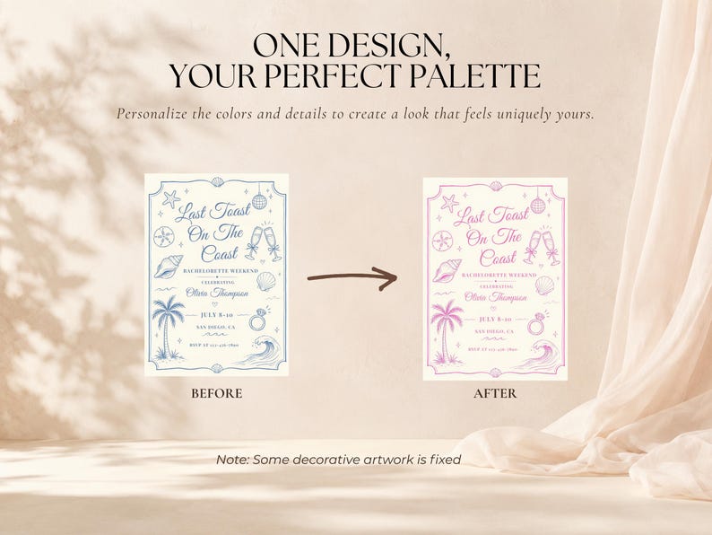 Last Toast on the Coast Bachelorette Invitation and Itinerary Template Beach Bach Invite Coastal Bachelorette Weekend Girls Trip Canva image 3