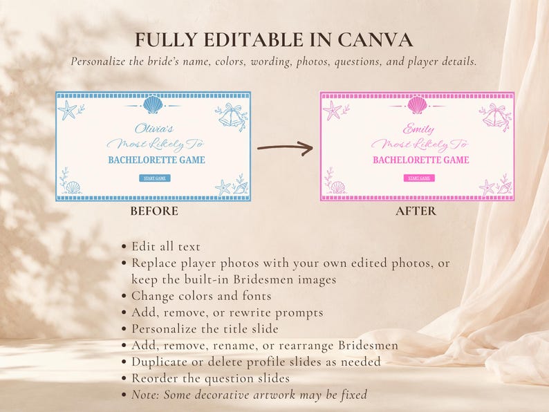 Most Likely To Bachelorette Game Gender Swap Bachelorette Game Editable Canva Presentation Funny Hen Party TV Game Template image 11