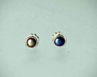 Sterling and Purple Freshwater Pearl Post Earrings