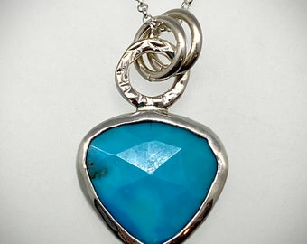 Sterling Faceted Turquoise Bauble Necklace