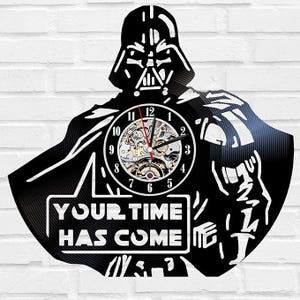 Reloj de vinilo de Darth Vader, regalo de Navidad para novio, decoración del hogar de Star Wars, arte de pared del lado oscuro, decoración de dormitorio infantil