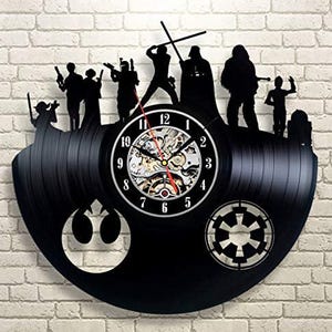 Star Wars Characters Vinyl Record Clock, Boys Room Decoration, Movie Fan Decor, Office Wall Art, Xmas Gifts For Him
