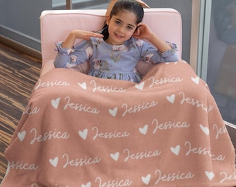 パーソナライズされた名前入りブランケット、女の子の赤ちゃんへのギフト、ポリエステルブランケット