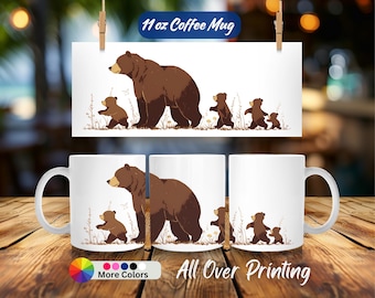 Kubek na kawę Papa Bear and Cubs, prezent na Dzień Ojca