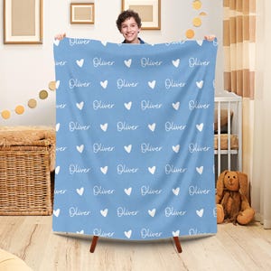 Personalized Name Blanket for Your Son, Customized Name Baby Blankets for Boys, Baby Name Blanket. Great Gift for Birthday, Christmas