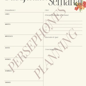 Beige Floral - Weekly Planner (Spanish)