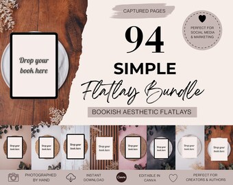 Book Flat Lay Canva Template: Instagram Mockup (Digital Download)