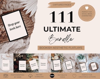 Book Flat Lay Canva Templates: Instagram Mockup (Digital Download)