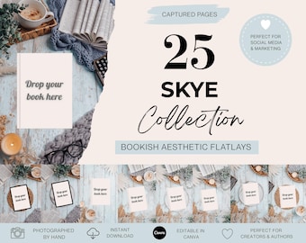 Book Flat Lay Canva Template: Instagram Mockup (Digital Download)