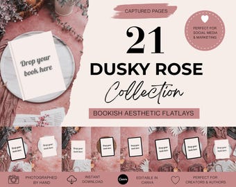 Book Flat Lay Canva Template: Instagram Mockup (Digital Download)