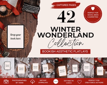 Book Flat Lay Canva Template: Instagram Mockup (Digital Download)