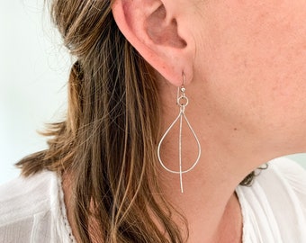 Simple sterling teardrop earrings