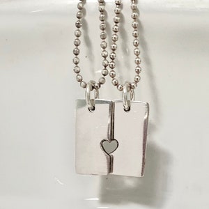 Shared Best Friend Heart Necklace - Grown Up Version ||  Heart Pendant for Valentines Day