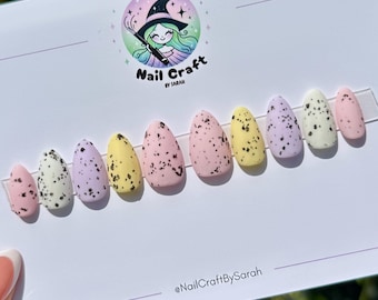 Mini Eggs | Pastel Matte Easter Spring Press On Nails. Custom Shape And Size
