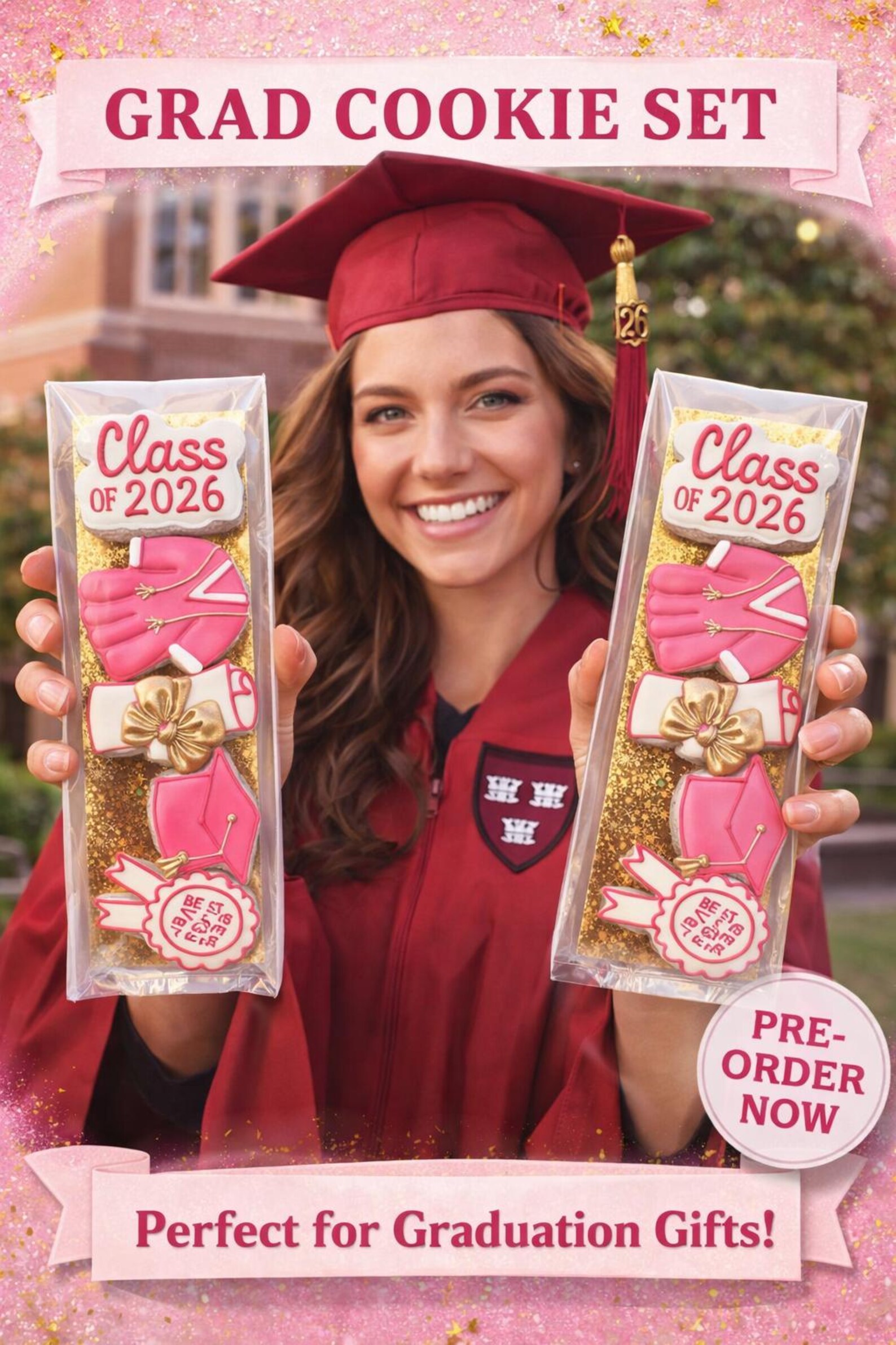 Graduation Cookie Set | (5 Cookies) Custom Grad Sugar Cookies ...