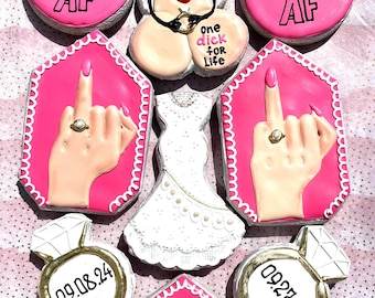 Personalized Bachelorette Party Cookies | Custom Bridal Shower Sugar Cookies | Bride Tribe Favors | 1 Dozen