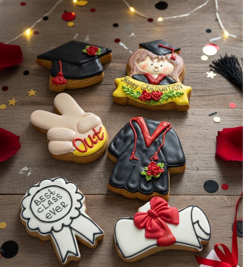 Graduation Cookie Set | (6 Cookies) Custom Grad Sugar Cookies ...