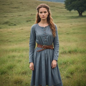 Gray Viking Dress | Minimalist Historical Women Dress | Rustic Renaissance Festival Outfit | Norse-Inspired Tunic For Her | Medieval Costume