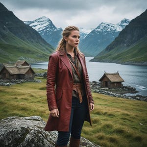 Viking Leather Jacket, Genuine Leather Warrior Jacket, Wine Red Women&#39;s Leather Jacket, Long Leather Jacket, Sheild Maiden Leather Jacket