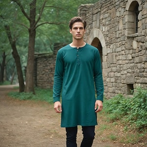Tunica vichinga medievale da uomo / Costume rinascimentale da guerriero norreno / Abito storico in stile vintage / Abbigliamento per cosplay e festival di Halloween