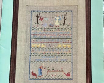 Designs by Gloria and Pat - The Country Life Sam Life Sampler - Cross Stitch Pattern - Original pamphlet