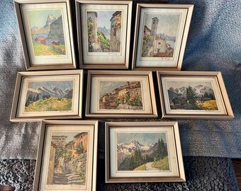 Fritz Meijer artist - vintage signed postcards - set of 8