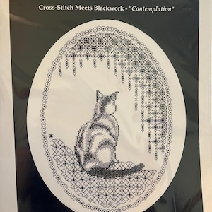 Berlin Embroidery Designs - Contemplation - Blackwork - Cross Stitch Pattern - Original pamphlet
