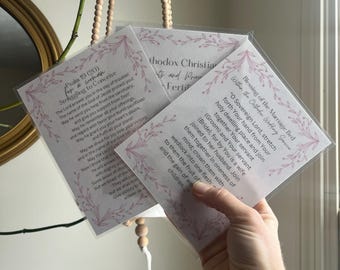 Prayer Cards for Orthodox Christians Trying to Conceive; Prayers for Fertility