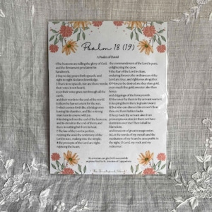 Gelamineerde Psalm 18(19) gebedskaart voor zwangerschap