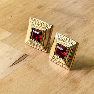 Vintage Gold Monet Earrings: Abstract Costume Jewelry