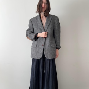 Vintage Harris Tweed Blazer | 2000er Jahre Herringbone Wolljacke | Grösse L