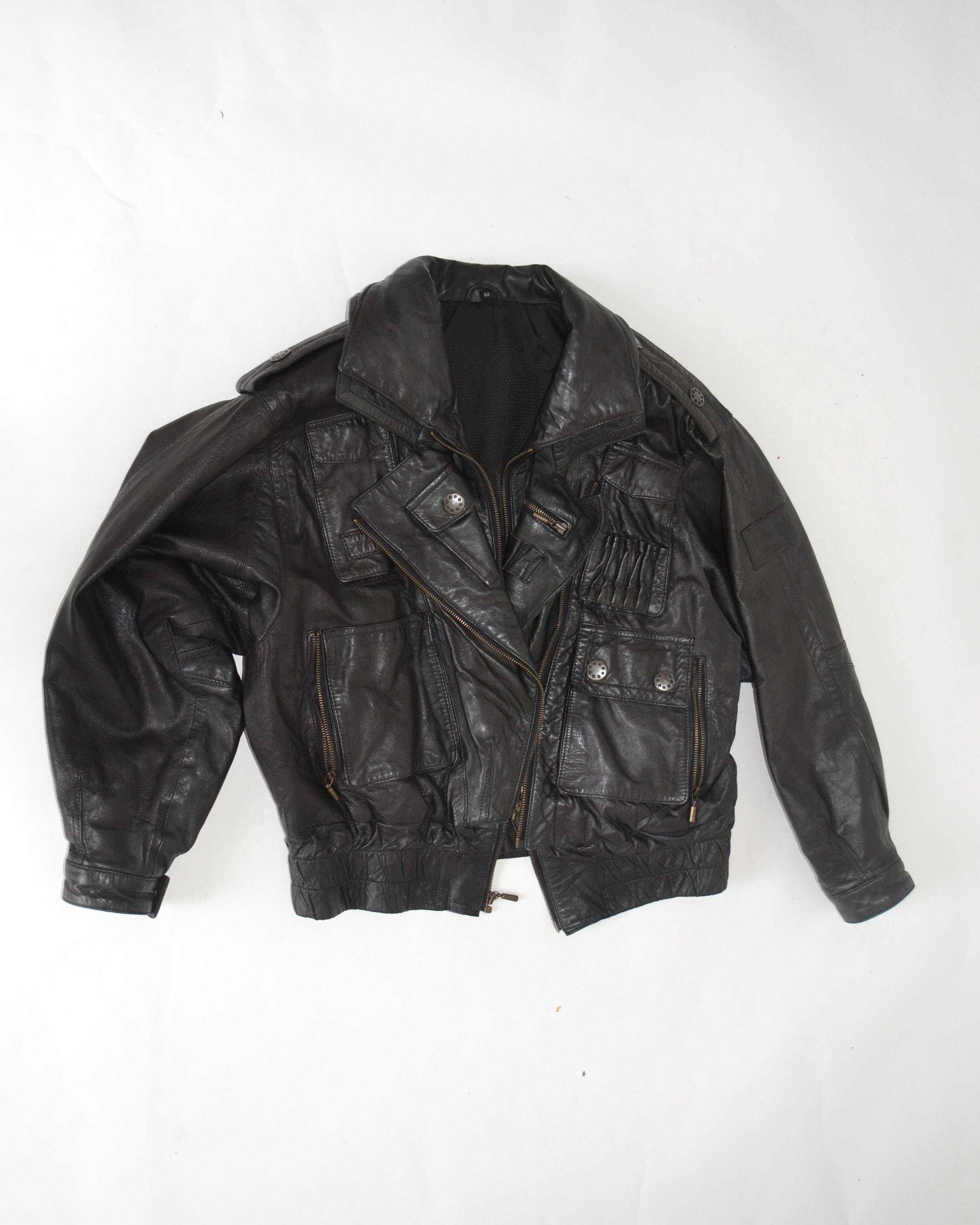 90s Vtg short lamb leather bomber jacket 【公式通販】