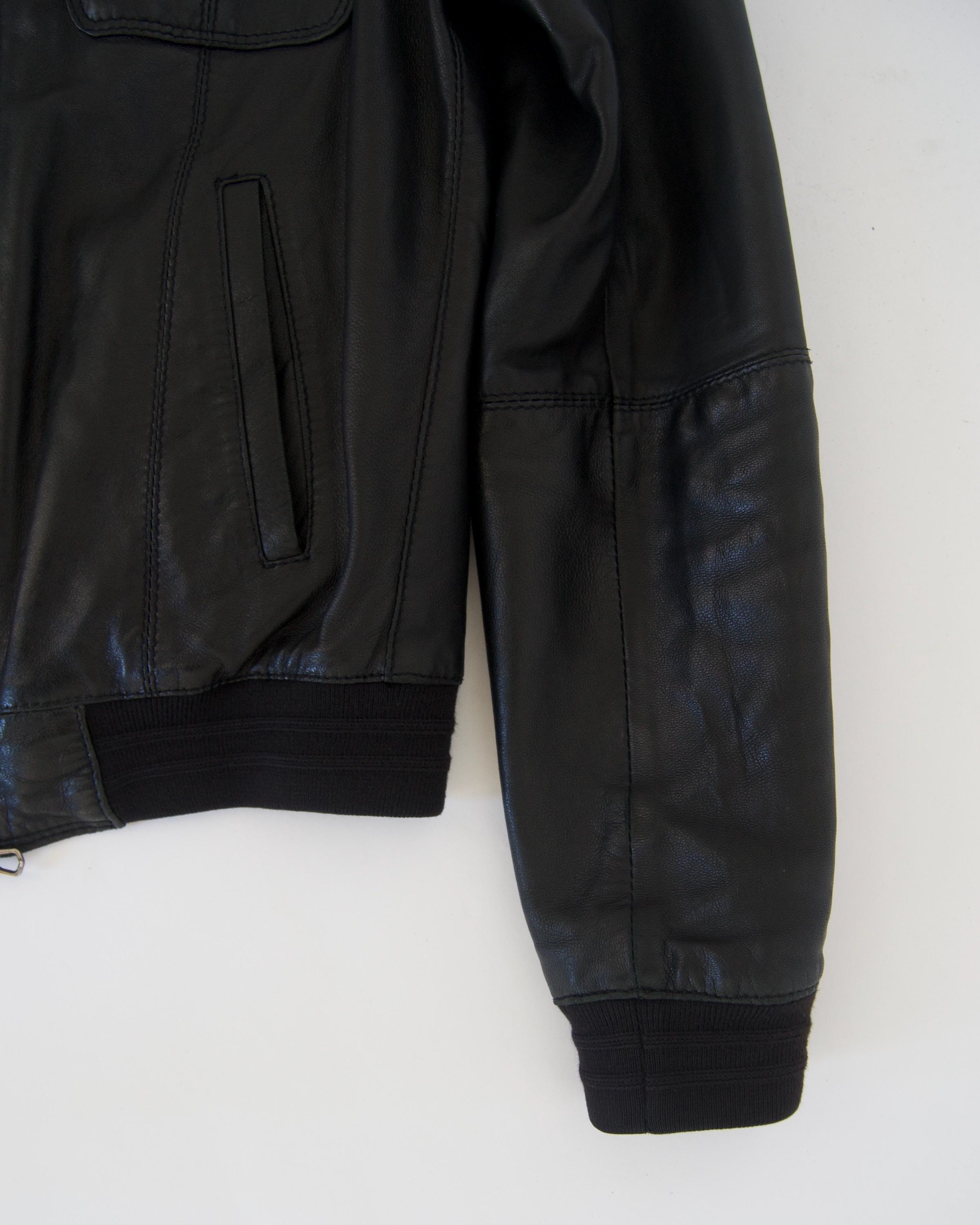 Vintage 90s Leather Bomber Jacket: Cropped Moto Style, Made