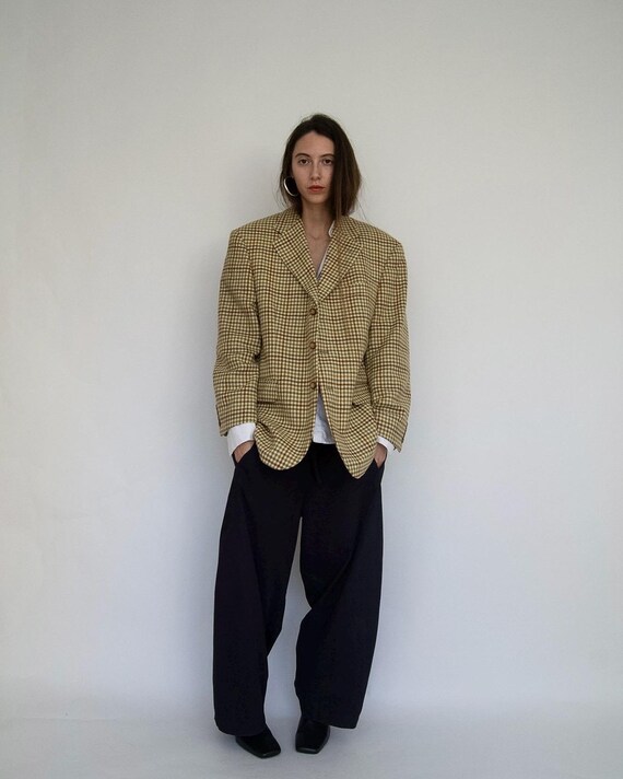 90s Vintage Houndstooth Men's Blazer by Pierre Cardin, Single