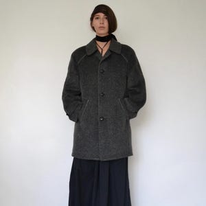 Vintage 80s Mohair Men’s Jacket in Gray, Size M-L