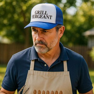 Gorra de camionero Grill Sergeant, divertida gorra de barbacoa para hombre, regalo para asador de jardín, gorra de papá para barbacoa de verano