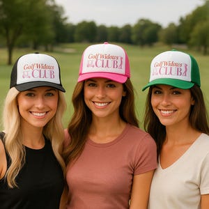 Golf Widows Club Trucker Hat, Funny Golf Wife Hat, Cute Mesh Snapback for Brunch & Girl Outings, Golf Widow Gift Idea, Bachelorette Gift