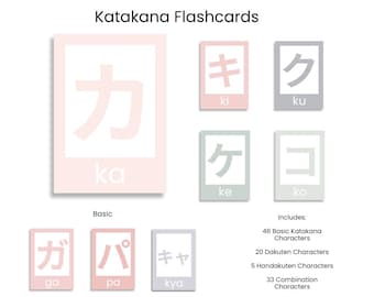 Watercolor Katakana Flashcards: Japanese Study Material (PDF)