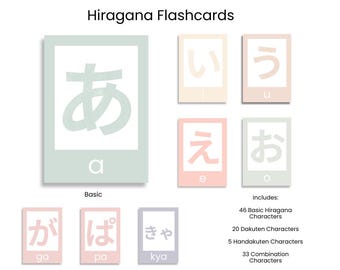 Japanese Hiragana Flashcards – Colorful Learning Cards for Kids, Adults & Teachers | Self-Study and Classroom Resource