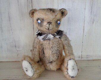 Dust Bin Billy Handmade Mohair Teddy Bear by Woollybuttbears BJD Doll Friend Jointed Teddy OOAK Creation