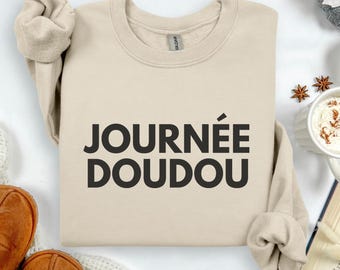 ユニセックスクルーネックスウェットシャツ：快適なコットンブレンドラウンジウェア、フランス語のスタイリッシュなファッションギフト