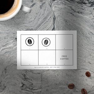 Szablon karty z pieczątką lojalnościową dla serwisu Canva • 85 x 55 mm • 3,5 x 2 cale • Format wizytówki • 3 wersje • Edytuj w przeglądarce • Drukuj za pomocą serwisu Canva