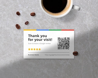 Google Review Card Template: Business Card Format for Canva (3.5x2 in)