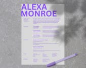 Canva Resume Template: Creative CV with Cover Letter (US Letter + A4)