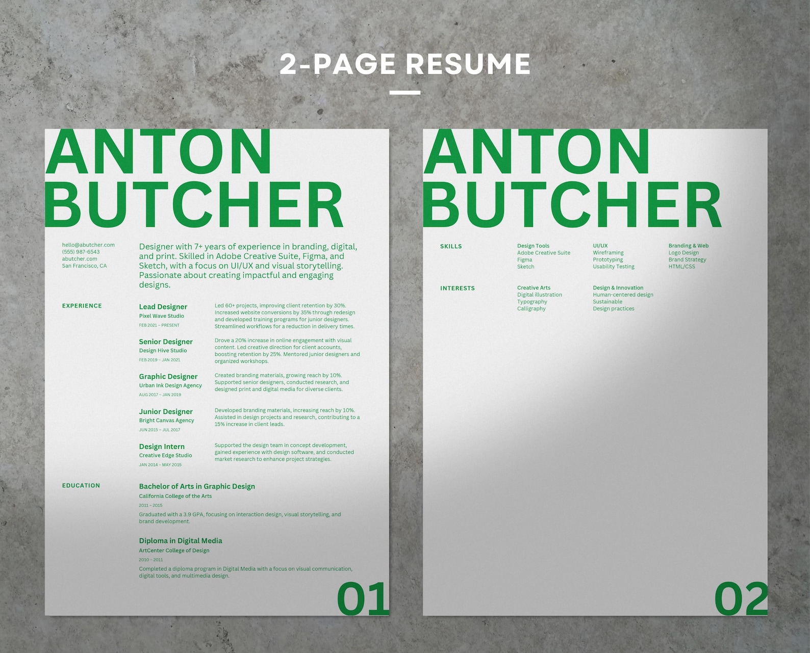 Creative CV Template for Canva • Resume Editable in Browser • 1-page ...