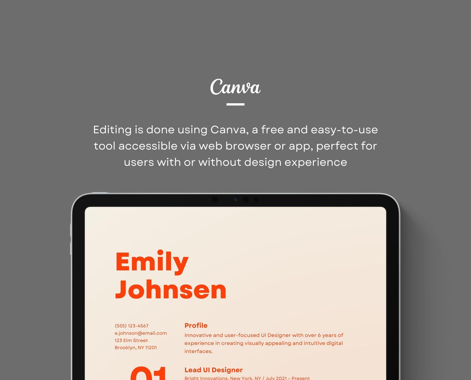 UI/UX Designer Resume Template for Canva • 1-page + 2-page Resume ...