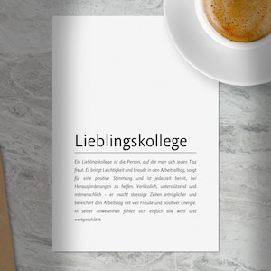 Lieblingskollege Karte zum Selbstausdrucken • Sofort-Download • PDF, PNG • Druckvorlage im A6-Postkartenformat, A5, A4 • Anpassbar in Canva