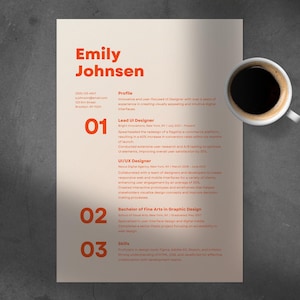 Modelo de currículo de designer de UI/UX para Canva • Currículo de 1 página + 2 páginas + Carta de apresentação • Tamanhos Carta dos EUA e A4 • Editar no navegador • Imprimir em casa